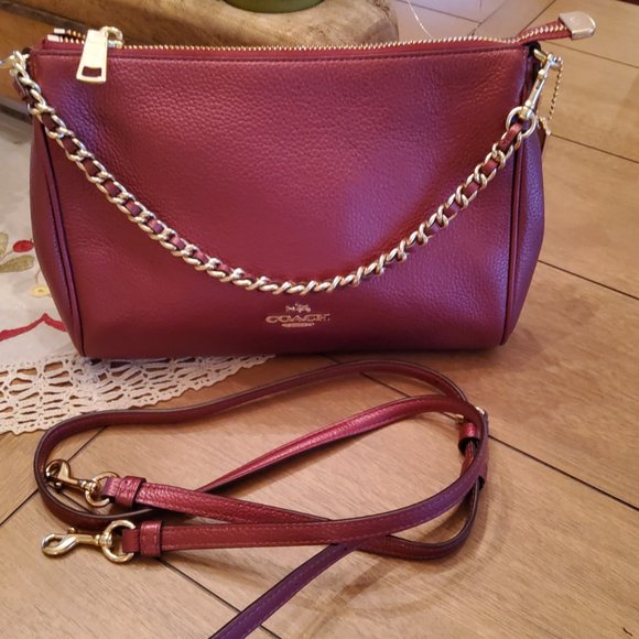 Coach Handbags - Coach Carrie Crossbody in Metallic Cherry F22207 Handbag